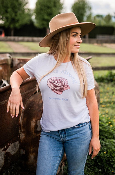 Vintage Rose - She is strong Tee